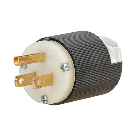 Hubbell Wiring Device-Kellems Straight Blade Plug, 5-15P, 15 A, 125V AC, 2 Pole, Spring Clamp Terminals, Grounded HBL5266CST