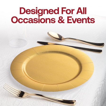Smarty Had A Party 13" Gold Round Disposable Paper Charger Plates (120 Plates), 120PK 2690-RG-CASE
