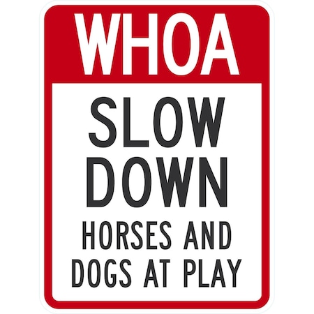 Lyle Whoa Slow Down Horses and Dogs At Play, 18x24, Engineer Grade, White G-10090-EG_18x24