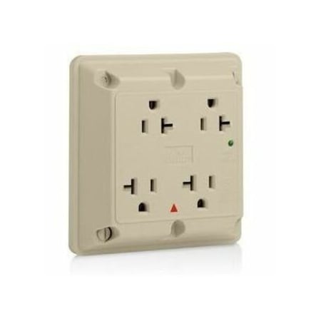 Leviton Surge Protector Four-In-1 Receptacle, 20 Amp, 125 Volt, 5-20R NEMA, Ivory 5490-IGI