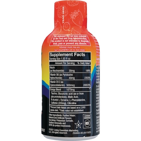 5 Hour Energy Shot Regular Strength Berry 1.93 oz 507265