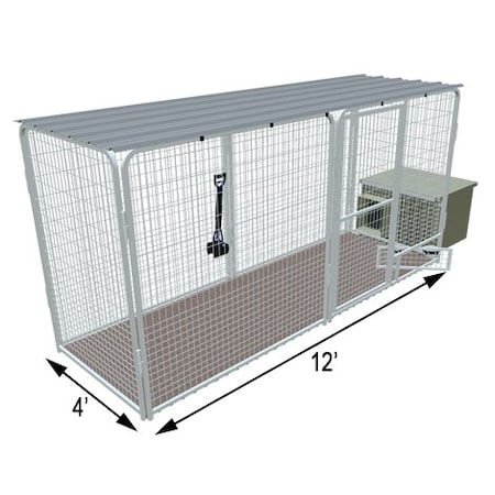 K9 Kennel Store 4ft X 12ft Complete K9 Condo PRO Dog Kennel and Cube Dog Houses CCO4X12PR