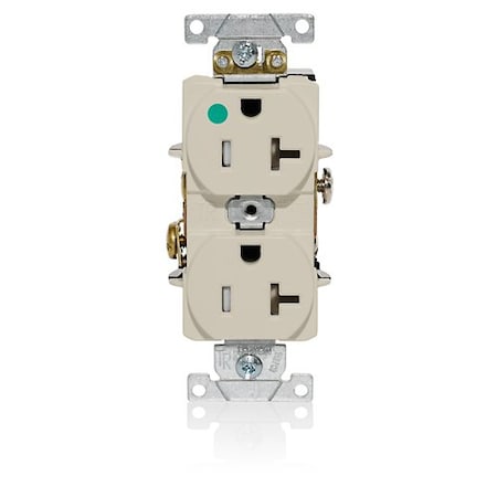 Leviton Duplex Outlet, Light Almond 20A, 125V T8300-T