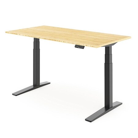 Flexispot Standing Desk, 25-50 5/8 in H, 60 in W, Tan E7BPRO6030-LBZB