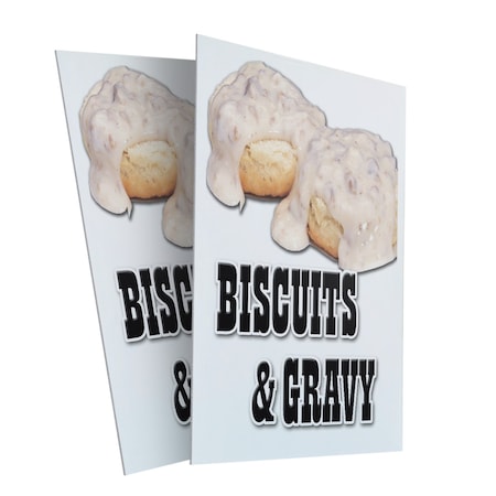 Signmission Biscuits & Gravy, Plastic Signs Only 24 Inch x 36 Inch, Corrugated Plastic, 2PK CSB-2436-2PACK-Biscuits & Gravy