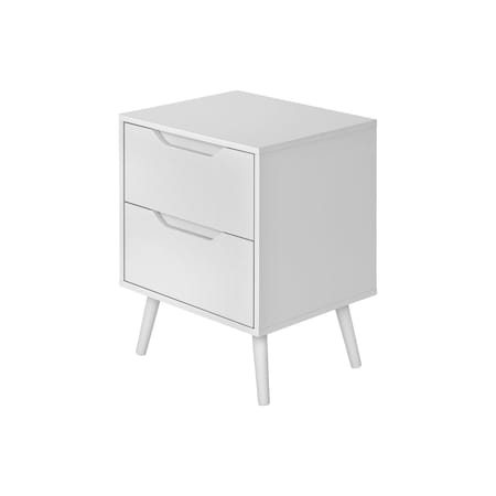 Monarch Specialties Accent Table, Side Table, Storage Drawer, Nightstand, Bedroom, Living Room, White, Contemporary I 3688