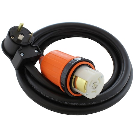 Ac Works 10ft RV 30A TT-30P Plug to SS2-50R RV/Marine 50A Detachable Inlet Connection TTM50-010