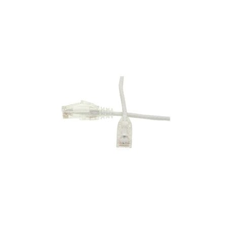 Cable Wholesale Cat6 White Slim Ethernet Patch Cable, Snagless/Molded Boot, POE Compliant, 7 foot 10X8-89107