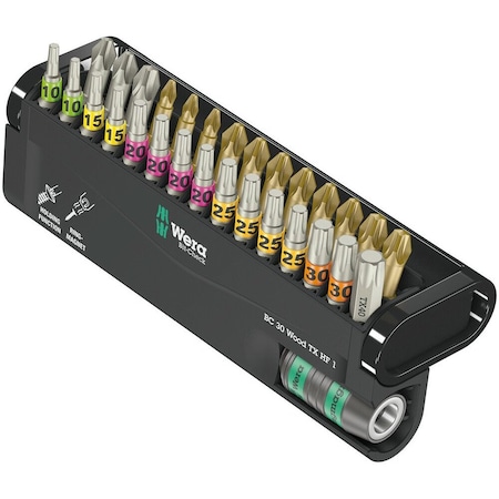 Wera Bit-Check 30 Wood TX HF 1, 30 pieces 5057436001