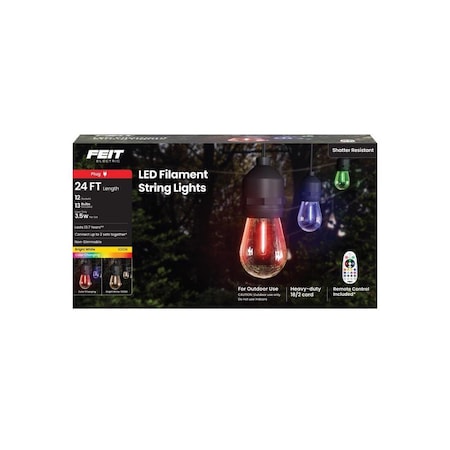 Feit String Lights w/Remote Control LED Multicolored 24 ft. 13 lights SL24-12RGBWWFIL