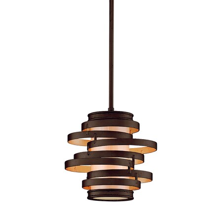 Corbett Lighting Vertigo 1 Light Pendant 9.5 In. Bronze And Gold Leaf 113-41-BRL/GL