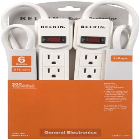 Belkin 6-OUTLET SURGE PROTECTOR WITH 2 FT. CORD F5C048-2