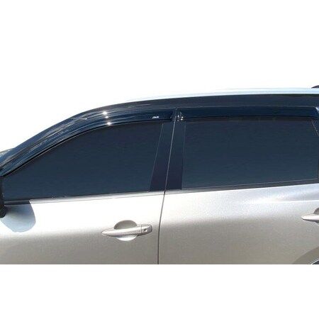 Ventshade Rainguards, Aerodynamic Design, Outside Channel, Smoke, Acrylic, Set Of 4 94902