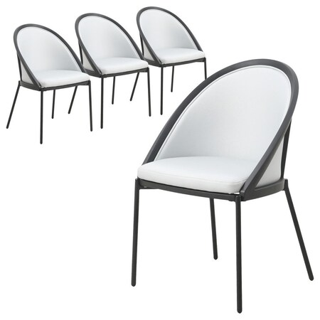 Leisuremod Urbane Collection Modern Dining Chair in White, 4PK UC21W4
