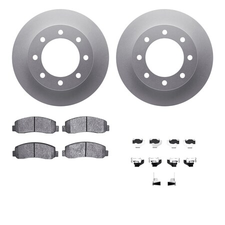 Dynamic Friction Co DFC GEOSPEC Coated Rotor- Heavy Duty Brake Pad includes Hardware 4412-54054