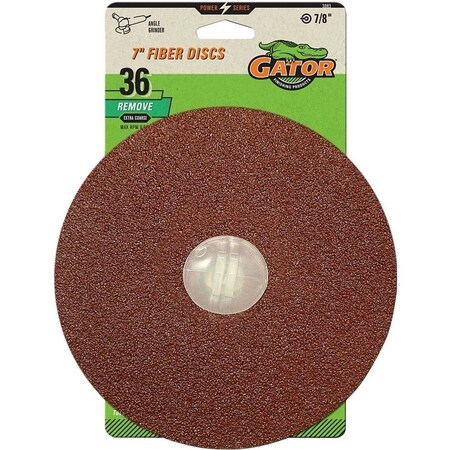 Gator 7IN FIBER DISC 36GRIT 3PK 3083