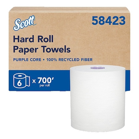 Scott Paper Towels, White, Recycled Fiber, PK6 58423