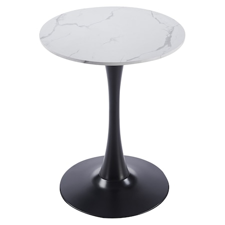 Leisuremod Bristol Round MDF Dining Table - Pedestal Base Kitchen Table, Modern Style BTBL-B24MWT