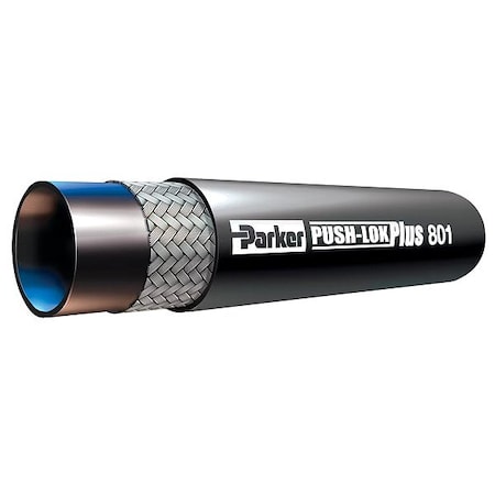 Parker Hydraulic Hose, 1/4" I.D, 100 ft. L 801-4-BLK-100