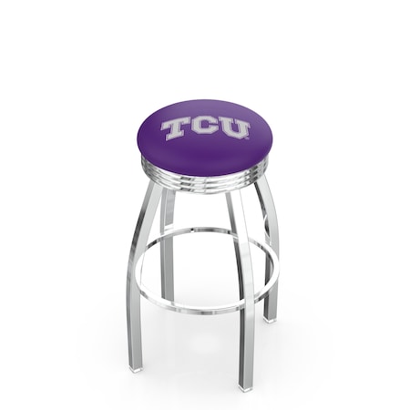 Holland Bar Stool Co 25" Chrome TCU Swivel Bar Stool, Accent Ring L8C3C25TexChr