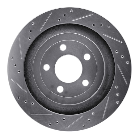 Dynamic Friction Co DFC Brake Rotor - Drilled and Slotted - Silver 631-54074L
