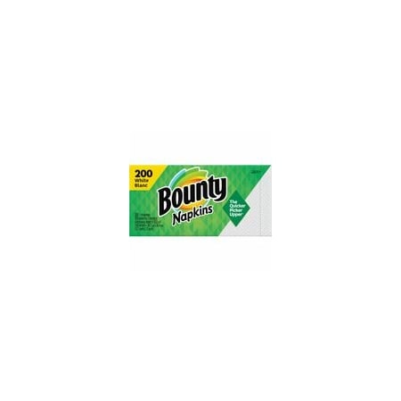 Bounty Quilted Napkins, 1 Ply, 12in Width x 12in Length, White, Paper, 200PK 96595