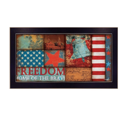 Homeroots Freedom Black Framed Print Wall Art 415346
