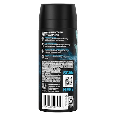 Axe Fine Fragrance Collection Aqua Bergamot Premium Deodorant Body Spray for Men, 4 Ounce, 12PK 69550952