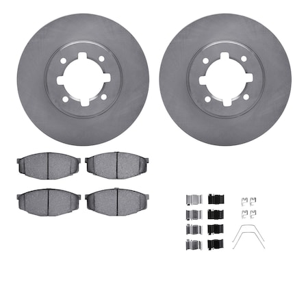 Dynamic Friction Co DFC Brake Rotor with 5000 Brake Pads and Hardware Kit 6512-76191