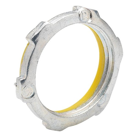 Bridgeport Locknut 3/4 in, Locknut, Steel, Zinc Plated, Yellow 142