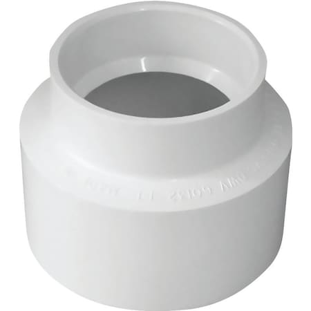 Canplas Adapter Coupling, 4 in, Hub, PVC, White 414210BC