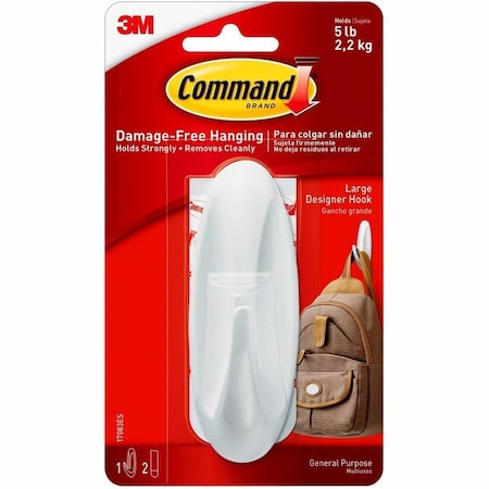 Scotch 3M Command Large Plastic Designer Hooks 4.125 in. L 1 pk 17083ES