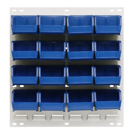 Quantum Storage Systems 18X19 HC LOUVERED PANEL W/16 BINS BLUE QLP-1819HC-220-16BL