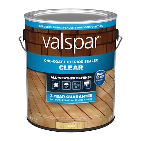 Valspar One-Coat Clear Transparent Deck and Concrete Sealer 1 gal VL1028069-16