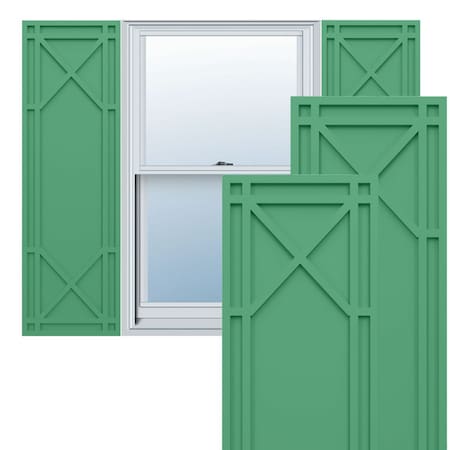 Ekena Millwork True Fit PVC Bungalow Fixed Mount Shutters, Lilly Pads, 12W x 50H, PR TFP001BG12X050LP
