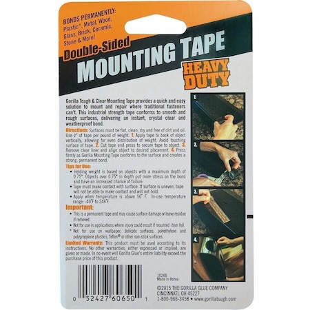 Gorilla Glue Heavy Duty Mounting Tape, Black GOR6055002