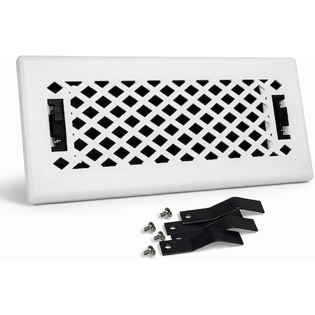 Sierra Grates 4 in. H X 12 in. W Powder Coat Steel, White Floor Register LAT412-WHT