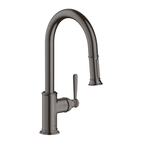 Axor Montreux HighArc Kitchen Faucet 2-Spray Pull-Down, 1.75 GPM in Brushed Black Chrome 16581341