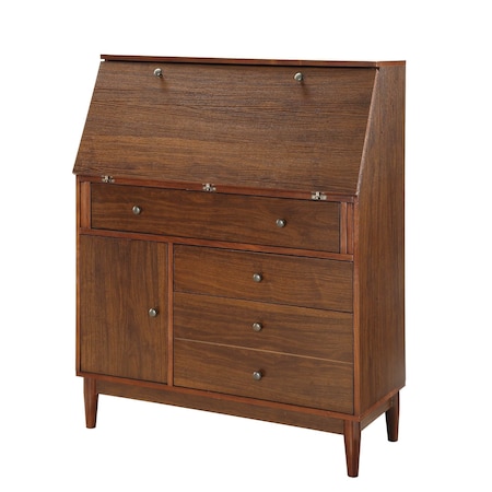 Homeroots 36" Brown Solid Manufactured Wood With Four Drawers 319173