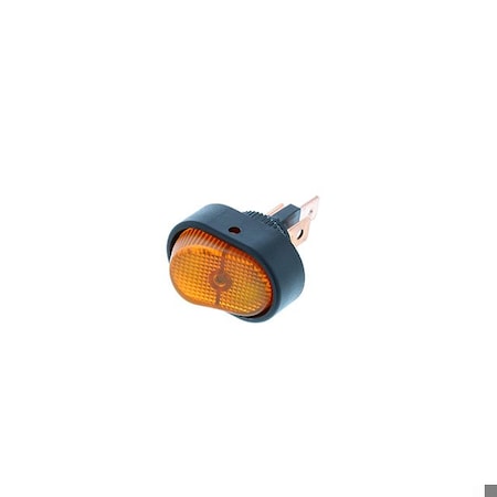 Switch Components Oval Shaped Rocker, 3P SPST OFF-ON, Amber Bulb RD1-1A-DC-1-AL