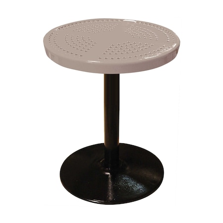 Leisure Craft 24" Round Perforated Pedestal Table, Portable, 30"H, Beige 24TAB30-BEIGE