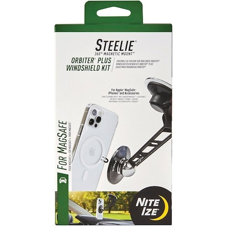 Nite Ize Orbiter Plus, Steelie Series Windshield Kit, Aluminum, Black STOMSWK-01-R8