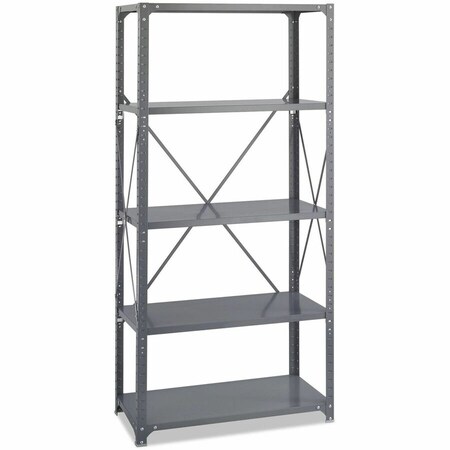 Safco Safco, Commercial Steel Shelving Unit, Five-Shelf, 36w X 18d X 75h, Dark Gray 6266