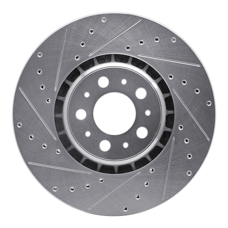 Dynamic Friction Co DFC Brake Rotor - Drilled and Slotted - Silver 631-27040L