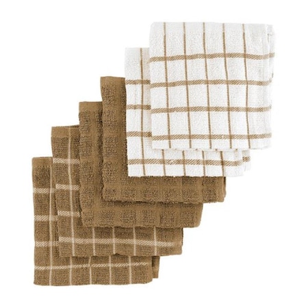 Ritz 92461 Terry Cotton Dish Cloths Mocha, 2PK 6283659