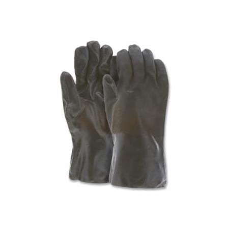 Mcr Safety PVC Coated Work Gloves, Double Dipped, Sandy Grip, Soft Jersey Lining, Large, Black, 12PK 127-6522SJ