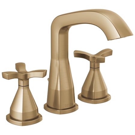 Delta Stryke Two Handle Widespread Bathroom Faucet, 5.88 in, Lumicoat Champagne Bronze 357766-CZ-PR-MPU-DST