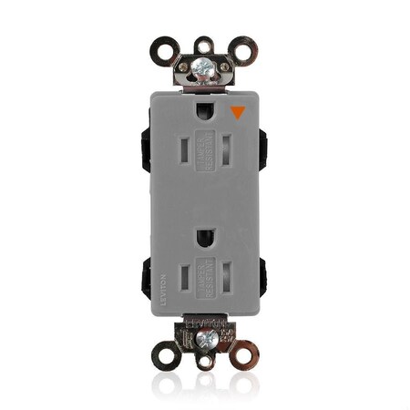 Leviton Straight Blade Receptacle, 5-15R, 15 A, 125V AC, Surface Mount, Isolated Ground MT162-IGG
