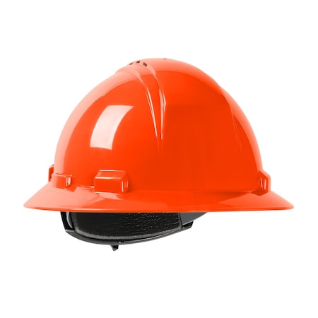 Dynamic Vented, Full Brim Hard Hat w/HDPE Shell, 4-Point Textile Suspension and Wheel Ratchet Adj. 280-HP641RV-03
