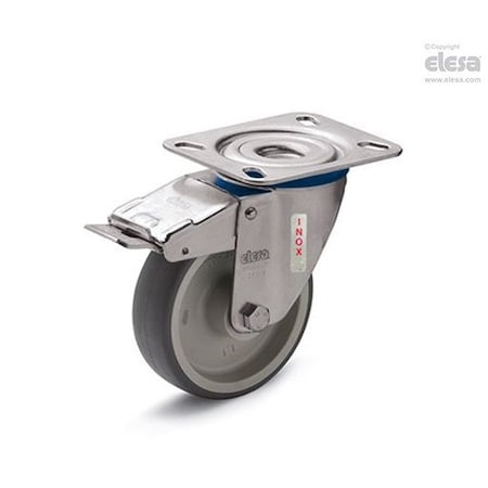 Elesa 452608 Castors stain steel bracket Thermoplastic rubber coating plate bracket, 452608